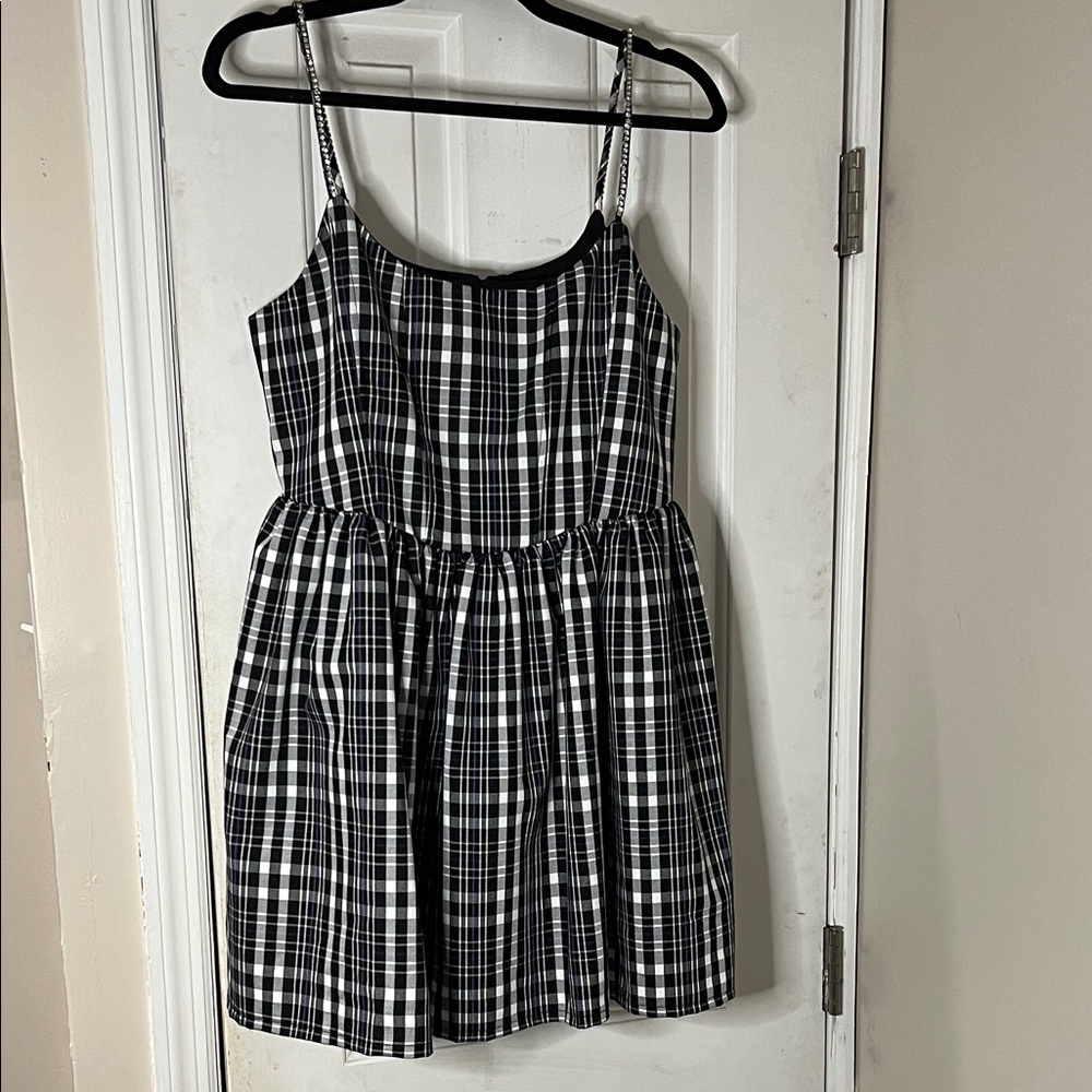Forever 21 Black and White Plaid Mini Dress